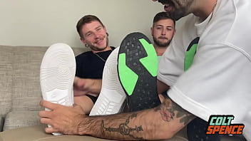 Colt Spence And FL Sock God Get Their Sexy Jock Feet Worshiped By Handsome Nick Charms