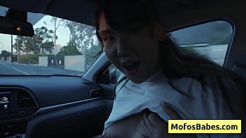 Busty Asian Teen Seduces Her Boyfriend In The Car With Her Big Natural Boobs (Tomie Tang, Charles Dera)